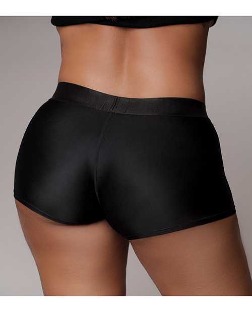 Ouch! Vibrating Strap-On Boxer with Rechargeable Bullet - XL/2XL - Black