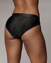 Ouch! Vibrating Strap-On Hipster with Rechargeable Bullet - M/L - Black