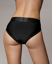 Ouch! Vibrating Strap-On Hipster with Rechargeable Bullet - XS/SM - Black
