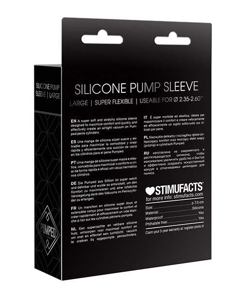 Pumped Silicone Pump Sleeve - Large - Black
