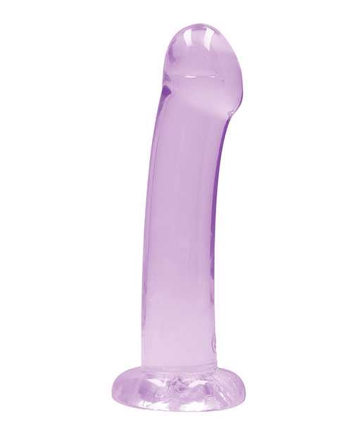 RealRock Crystal Clear Non Realistic Dildo with Suction Cup 6.7in - Purple