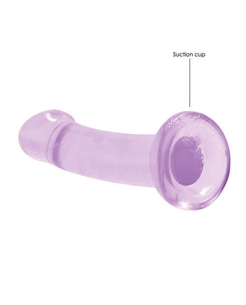 RealRock Crystal Clear Non Realistic Dildo with Suction Cup 6.7in - Purple