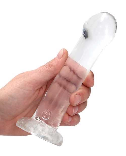 RealRock Crystal Clear Non Realistic Dildo with Suction Cup 6.7in - Clear