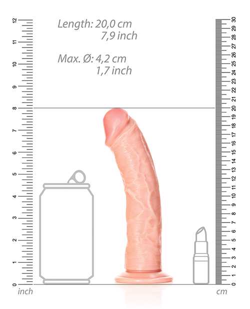 RealRock Curved Realistic Dildo with Suction Cup 7in - Vanilla