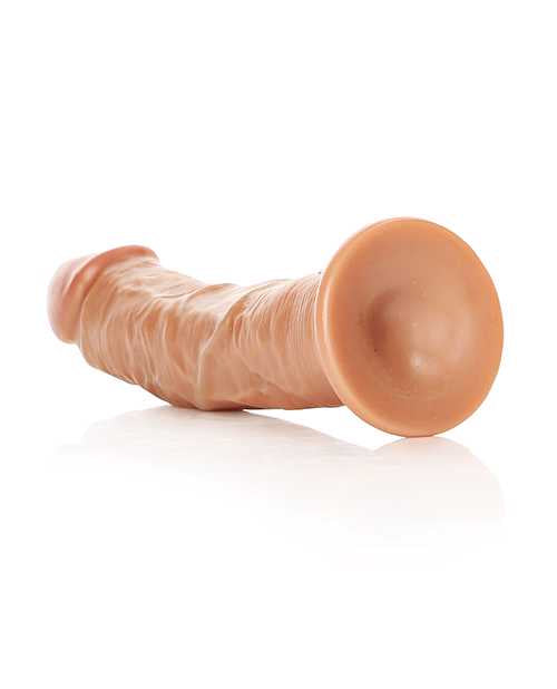RealRock Curved Realistic Dildo with Suction Cup 7in - Caramel
