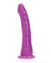 RealRock Slim Glow in the Dark Dildo with Suction Cup 6in - Purple
