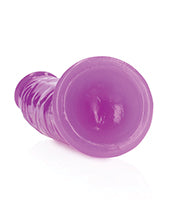 RealRock Slim Glow in the Dark Dildo with Suction Cup 6in - Purple
