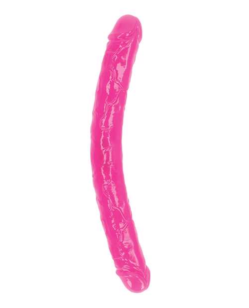 RealRock Double Dong Glow in the Dark Dildo 15in - Pink