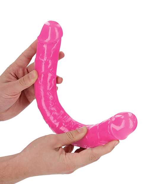 RealRock Double Dong Glow in the Dark Dildo 15in - Pink