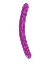 RealRock Double Dong Glow in the Dark Dildo 15in - Purple