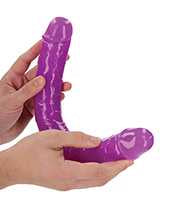 RealRock Double Dong Glow in the Dark Dildo 15in - Purple