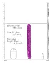 RealRock Double Dong Glow in the Dark Dildo 15in - Purple