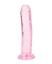 RealRock Crystal Clear Straight Dildo 6in - Pink