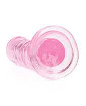 RealRock Crystal Clear Straight Dildo 6in - Pink