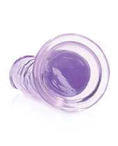 RealRock Crystal Clear Straight No Balls Dildo 6in - Purple