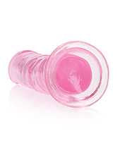 RealRock Crystal Clear Straight No Balls Dildo 7in - Pink