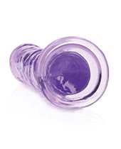 RealRock Crystal Clear Straight No Balls Dildo 7in - Purple