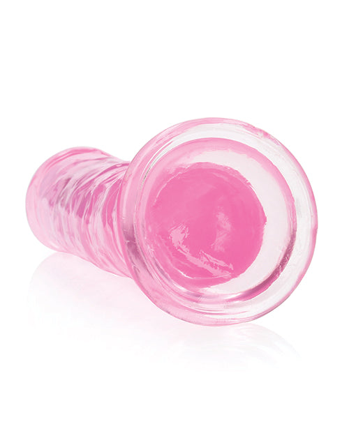 RealRock Crystal Clear Straight Dildo 8in - Pink