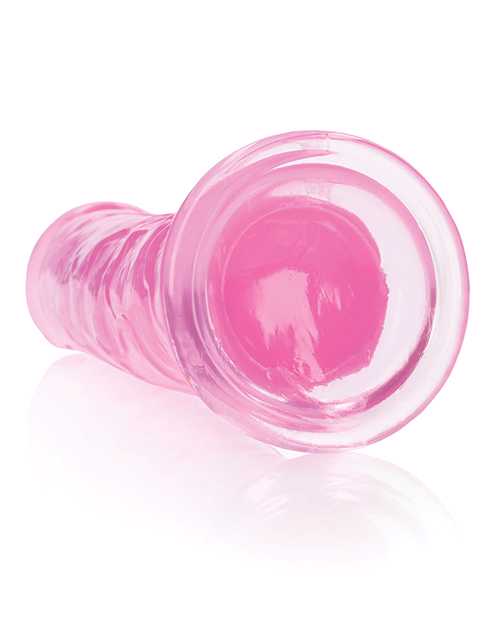 RealRock Crystal Clear Straight No Balls Dildo 10in - Pink