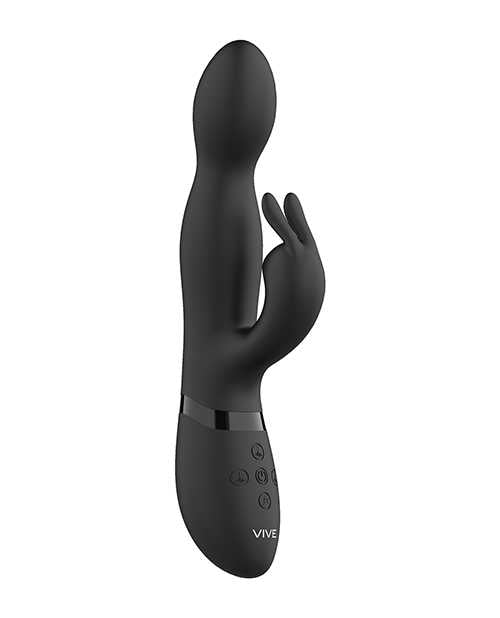 Vive Niva 360 Degrees Rechargeable Silicone Rotating G-Spot Rabbit Vibrator - Black