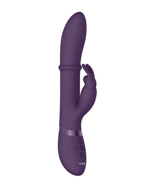 Vive Halo Rechargeable Silicone Ring Rabbit Vibrator - Purple