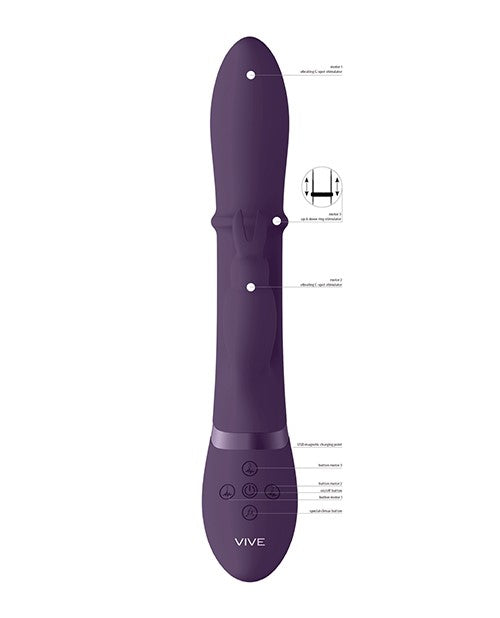 Vive Halo Rechargeable Silicone Ring Rabbit Vibrator - Purple