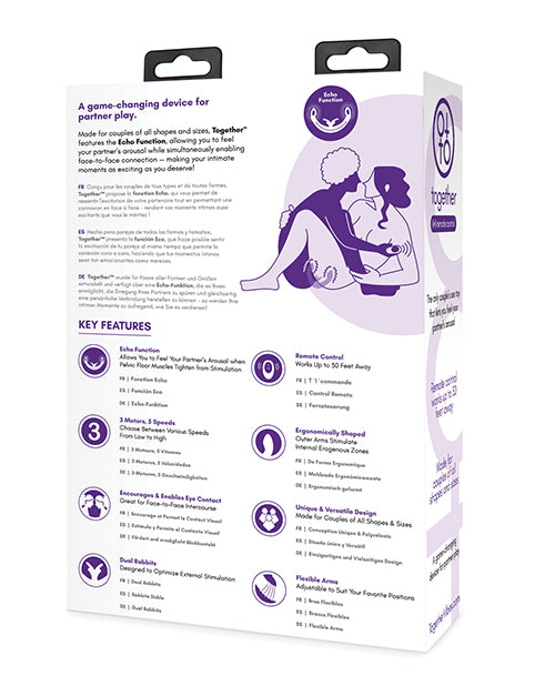 Together Toy Silicone Rechargeable Echo Function Vibrator for Couples with Remote Control - Purple