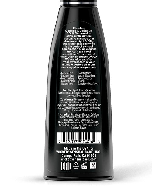 Wicked Aqua Water Based Flavored Lubricant Watermelon 4oz