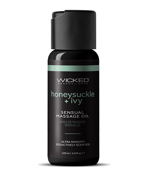 Wicked Sensual Care Honeysuckle and Ivy Massage Oil - 4 oz Bottle