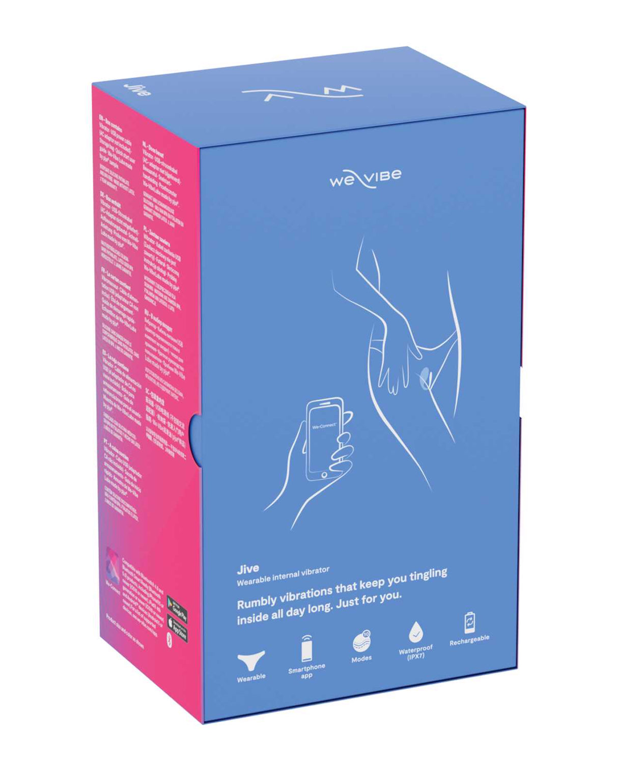 We-Vibe Jive Silicone Rechargeable Remote Control Wearable G-Spot Vibrator - Blue