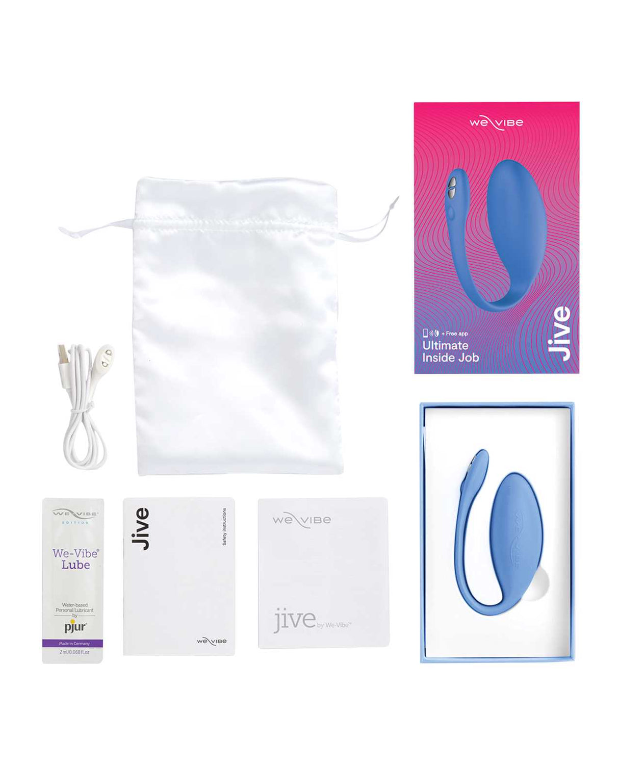 We-Vibe Jive Silicone Rechargeable Remote Control Wearable G-Spot Vibrator - Blue