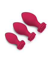 Secret Kisses Rosegasm Butt Bouquet Training Set Silicone Butt Plugs (3 Piece) - Red