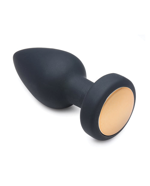 Booty Sparks Silicone Vibrating LED Plug - Small - Black