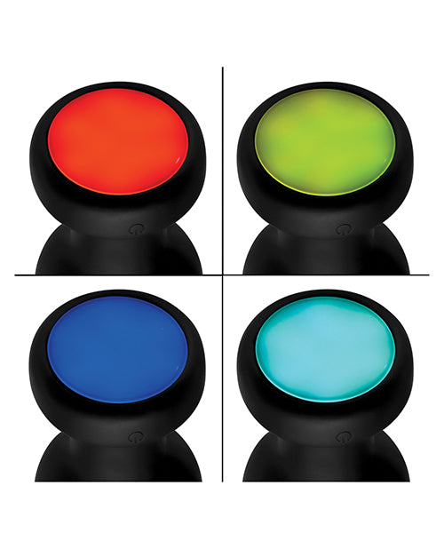 Booty Sparks Silicone Vibrating LED Plug - Small - Black