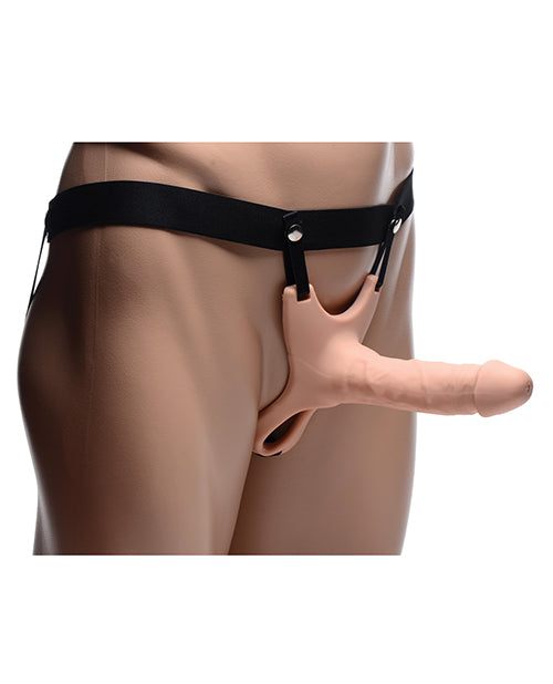 Size Matters Hollow Silicone Dildo Strap-On - Vanilla