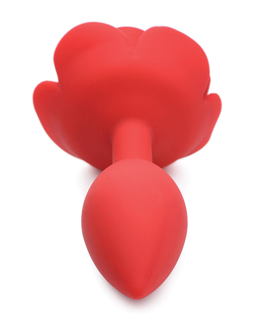 Master Series Booty Bloom Silicone Rose Anal Plug - Large - Red