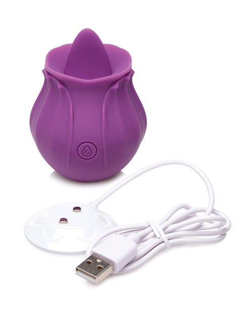 Inmi Bloomgasm Wild Violet 10x Silicone Rechargeable Licking Clit Stimulator - Violet
