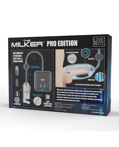 LoveBotz The Milker Pro Edition Masturbator with Remote Control - Black