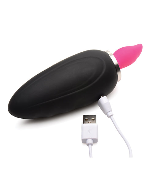 Inmi Lickgasm Mini 10X Licking and Sucking Rechargeable Silicone Clitoral Stimulator - Black/Pink