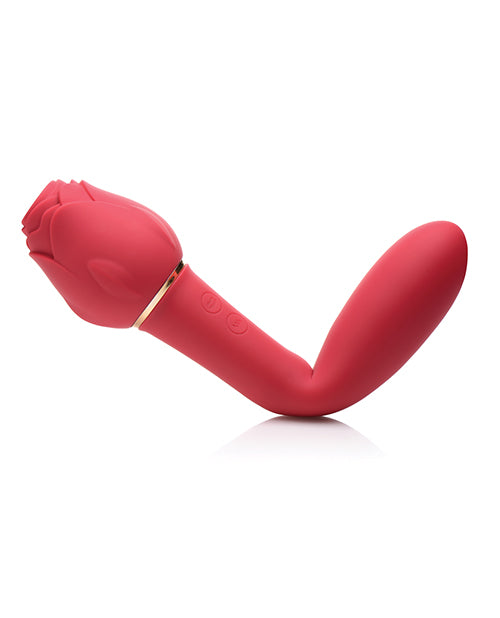 Inmi Bloomgasm Suction Rose Vibrator Rechargeable Clit Stimulator - Red