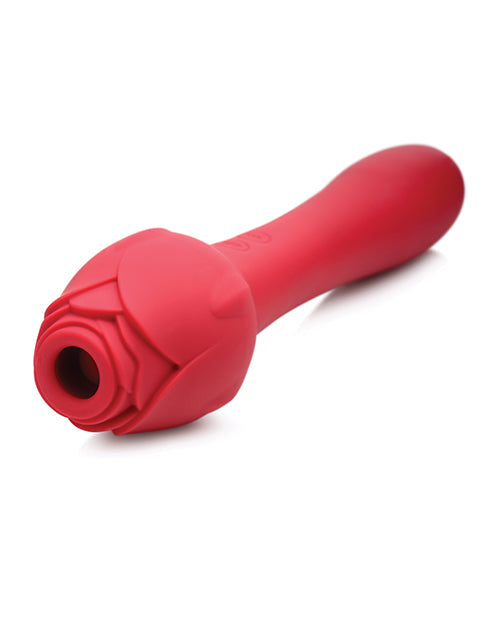 Inmi Bloomgasm Suction Rose Vibrator Rechargeable Clit Stimulator - Red