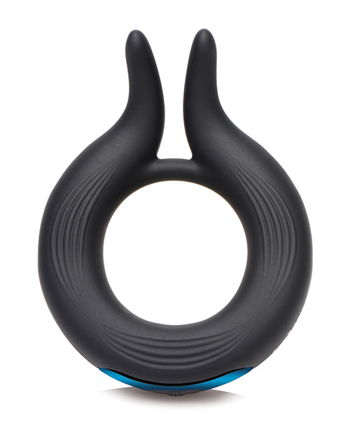 Trinity Men 10X Cock Viper Dual Stimulating Rechargeable Silicone Cock Ring - Black
