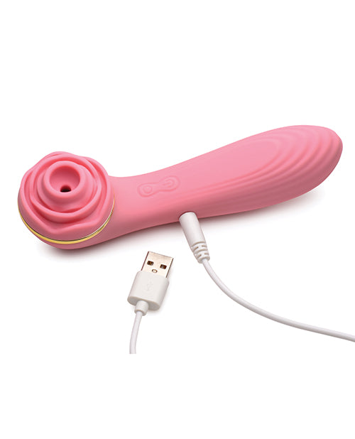 Inmi Bloomgasm Passion Petals 10X Rechargeable Silicone Rose Clitoral Stimulator - Pink