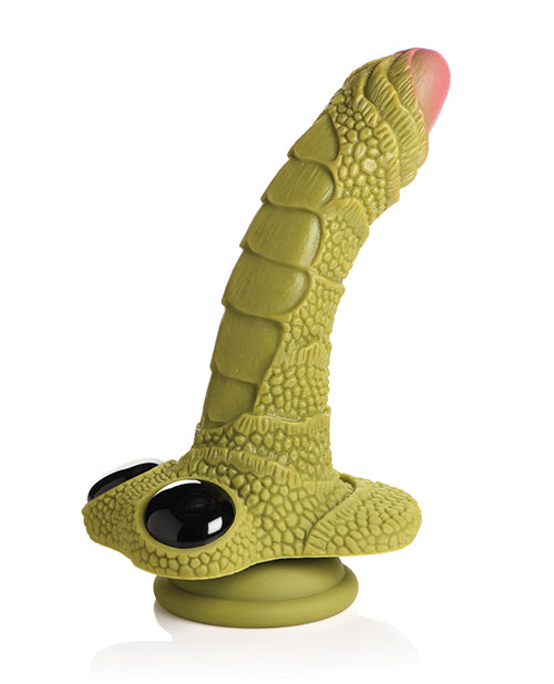 Creature Cocks Swamp Monster Scaly Silicone Dildo - Green/Black