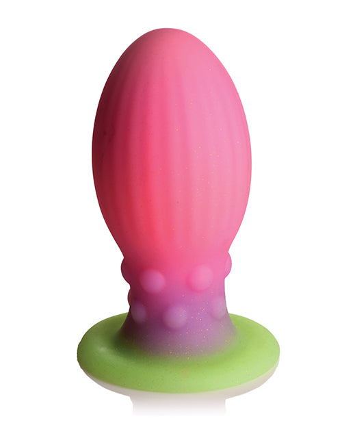 Creature Cocks Xeno Egg Glow in the Dark Silicone Egg - XLarge - Pink/Green