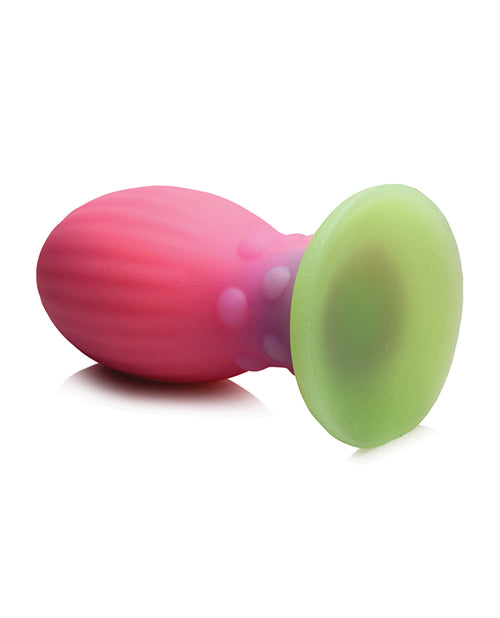 Creature Cocks Xeno Egg Glow in the Dark Silicone Egg - XLarge - Pink/Green