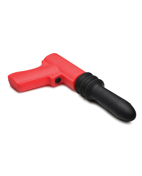 Master Series Thrusting Pistola Rechargeable Silicone Vibrator - Red/Black