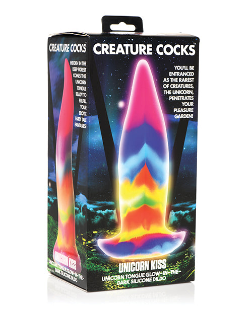 Creature Cocks Unicorn Kiss Silicone Tongue Dildo - Glow in the Dark