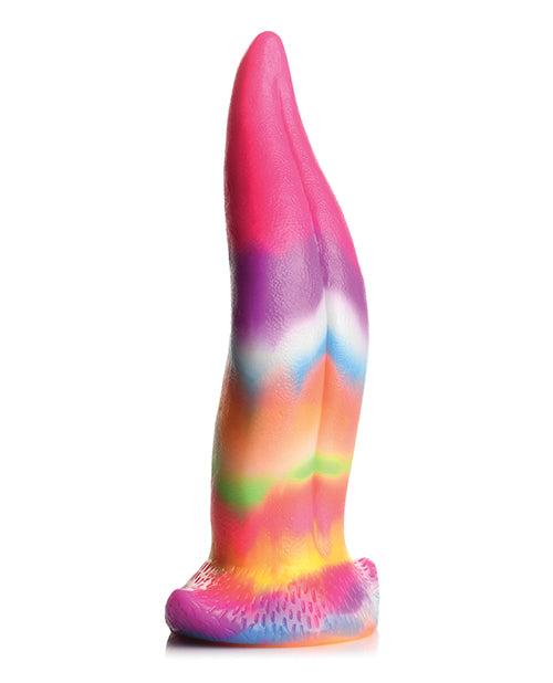Creature Cocks Unicorn Kiss Glow in the Dark Silicone Dildo - Rainbow
