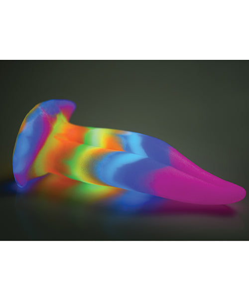 Creature Cocks Unicorn Kiss Glow in the Dark Silicone Dildo - Rainbow